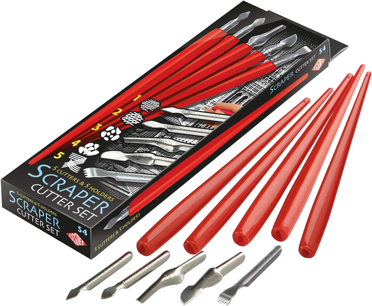 Essdee Scraper Cutter Set (5 Assorted Cutters and Holders), 19.5 X 5.5 X 1.8 Cm image number 2