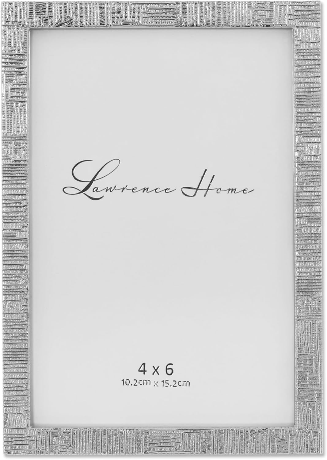 Lawrence Frames 712446 4X6 Silver Metal Linen Pattern Picture Frame