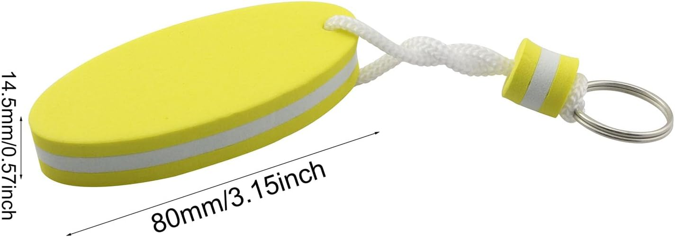 2Pcs Floating Key Ring Glow in Dark, Yellow and Orange Water Buoyant Key Chain, Boat Key Chains for Fishing, Sailing, Surfing, Swimming, Water Sports, Orange, Yellow image number 1