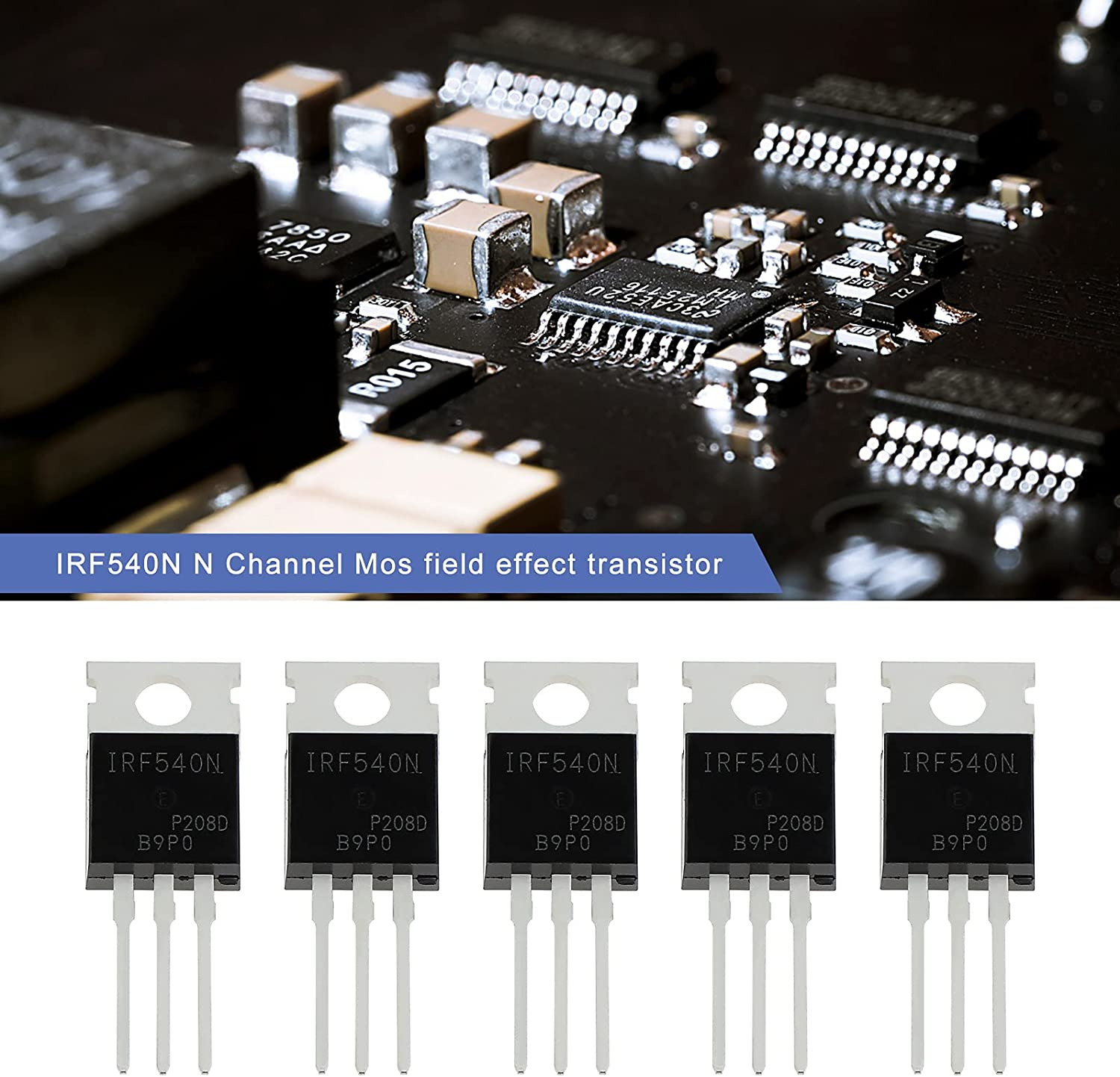 Emsea 10Pcs IRF540N N-Channel Rectifier Power MOSFET Transistor 33A 100V TO-220 image number 5