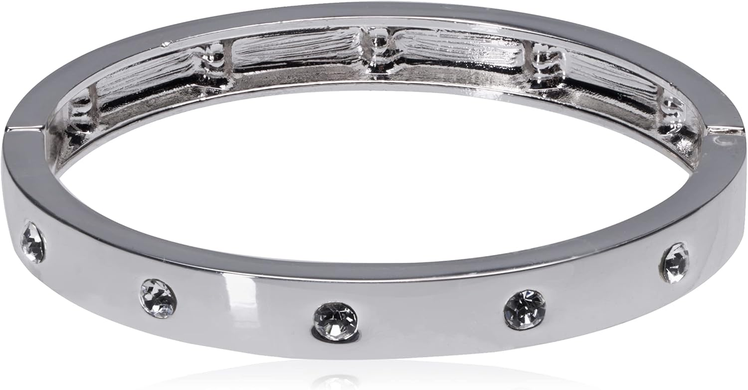 Guess Narrow Hinge with Crystal Bangle Bracelet
