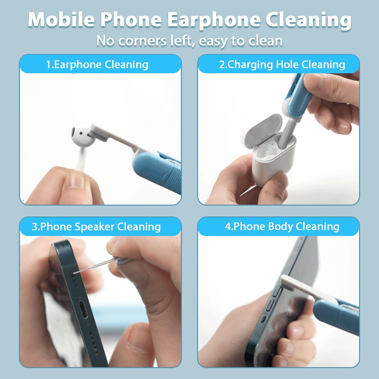 [3 Pairs] Replacement Eartips Earbuds Buds Set for Sony WF-1000XM5 & WF-1000XM4 Earphone with Cleaning Kit,Noise-Reducing Non-Slip 5 in 1 Storable Cleaning Pen & Memory Foam Ear Tips(Black) - Gray Silicone Tips + Cleaning Kit image number 2