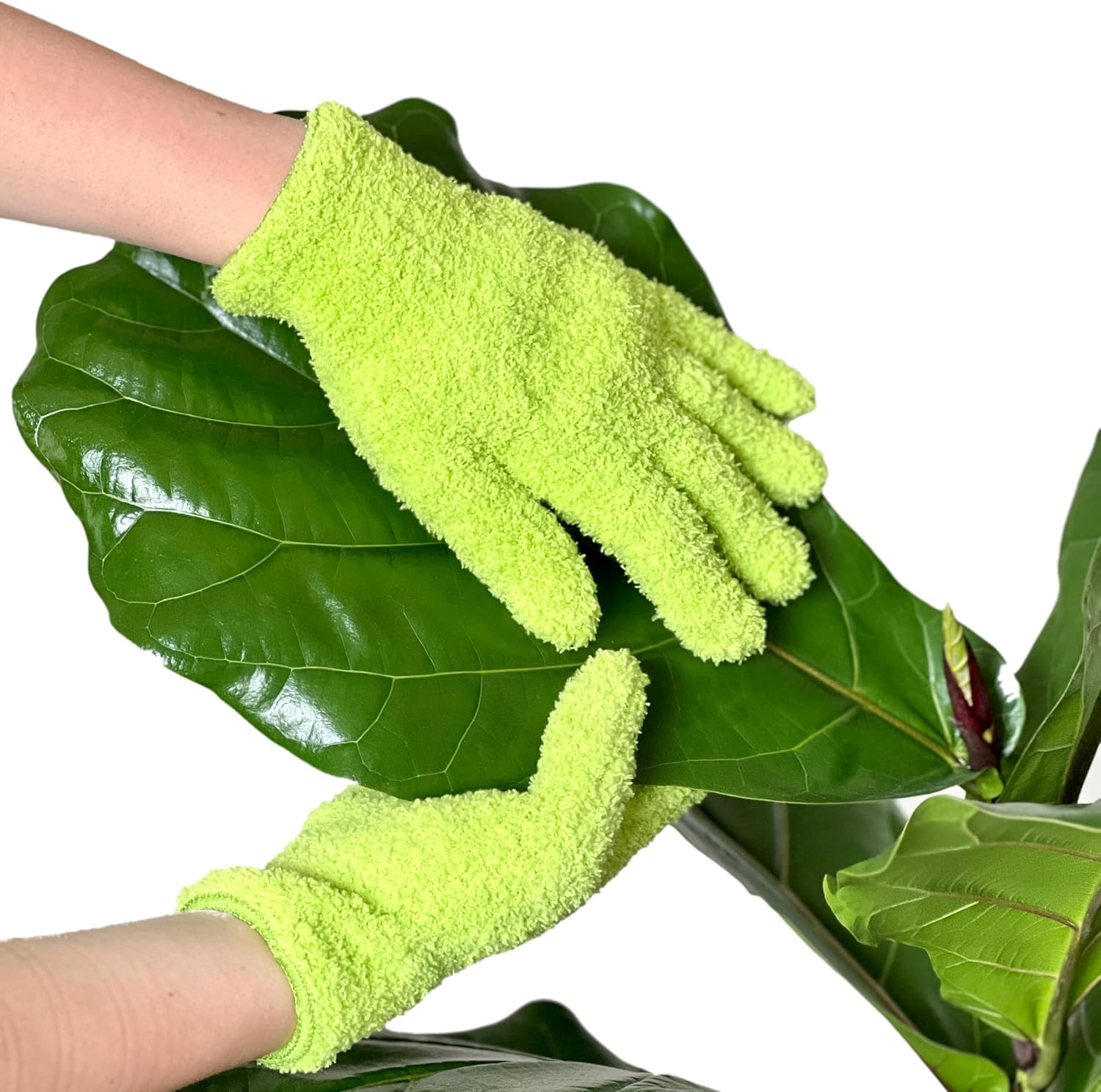 BLESS YOUR SOIL Microfiber Dusting Gloves for Plants : Premium, Gentle, Traps Dust, Washable, Lint Free : Use with Big Leaf Energy Ready-To-Use Spray for Houseplants image number 2