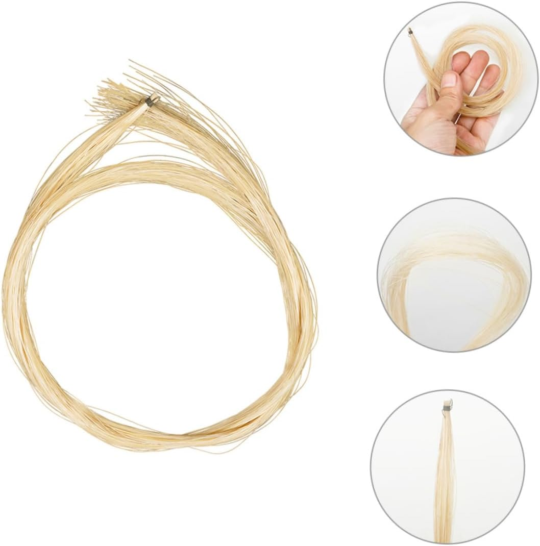 Totority Natural White Horse Hair for Violin Bow 3/4 Size Replacement Bow Hair Violin Accessory for Smooth Playing and Practice image number 2