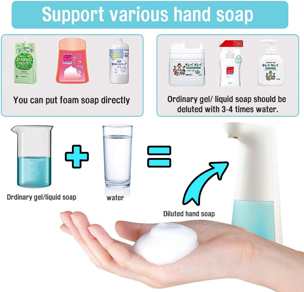 LAOPAO Automatic Hands Free Foaming Soap Dispenser, 240Ml Countertop Touchless Soap Pump for Bathroom Kitchen Xmas Gift - All White image number 4