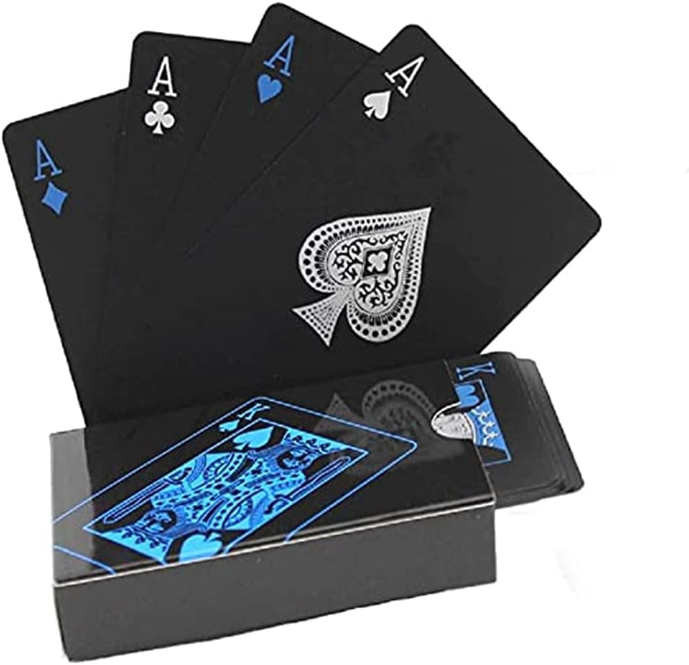Ziranee Black Plastic Playing Cards, 54 Sheet, Waterproof, Magic Poker Cards for Family Party BBQ Gatherings, Ages 18+ image number 5