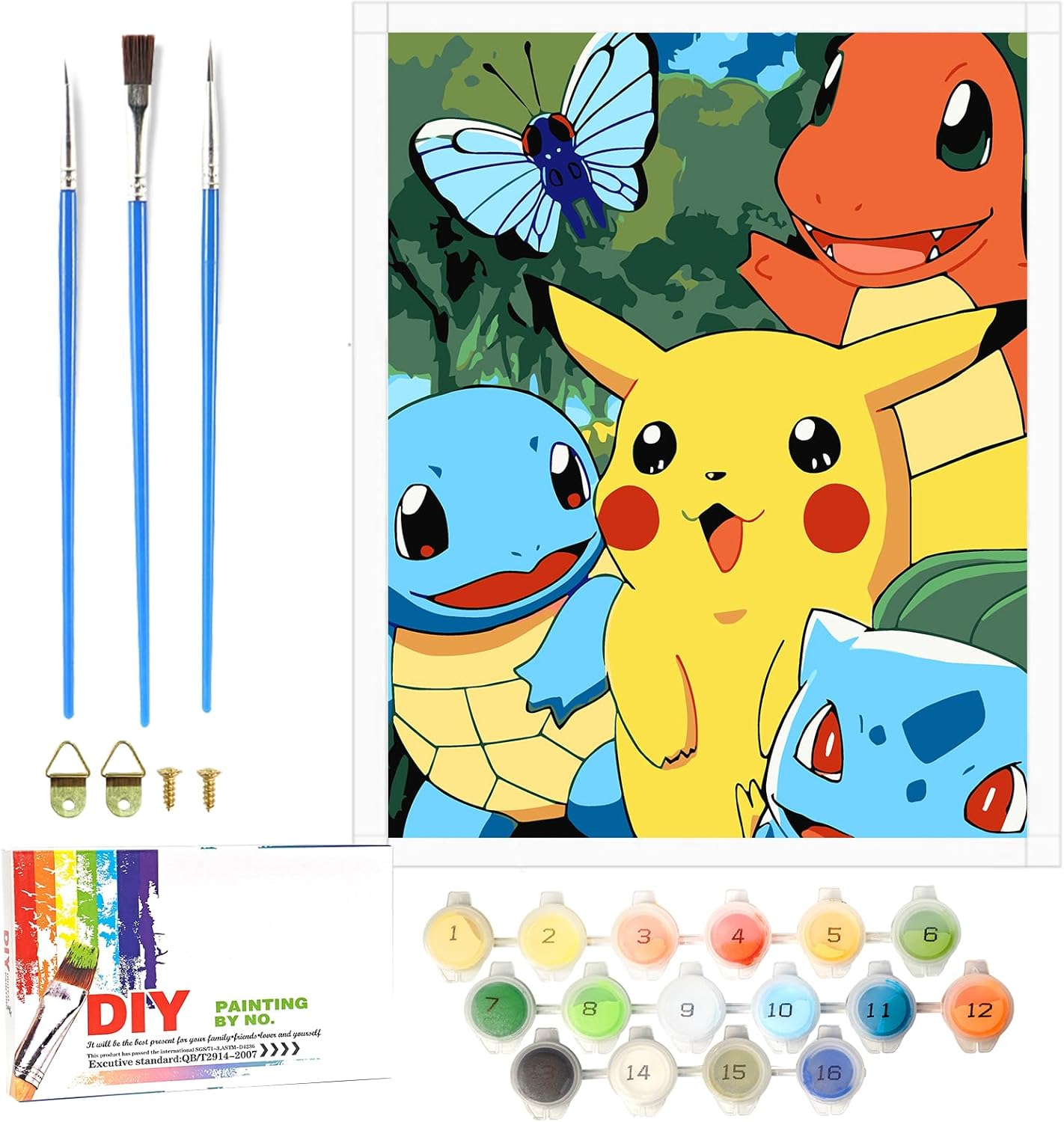 Lixkuokuo Painting by Numbers for Children from 6 Years, Junior and Adult Beginners, 40 X 50 Cm Large Cartoon Anime Painting Craft Set with Canvas Brushes Acrylic Paints, DIY Painting Kit for Boys
