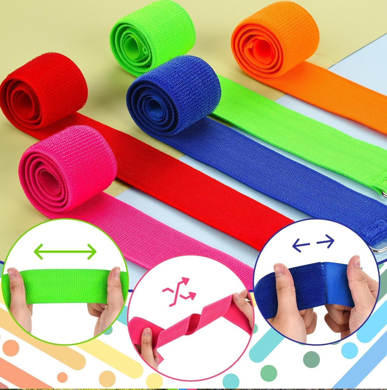 Catch Tail Game Belt Stretchable Catching Training Equipment Colorful Play Sets and Playground Equipment for Adults Kids Camping Family Outdoor Yard Picnic