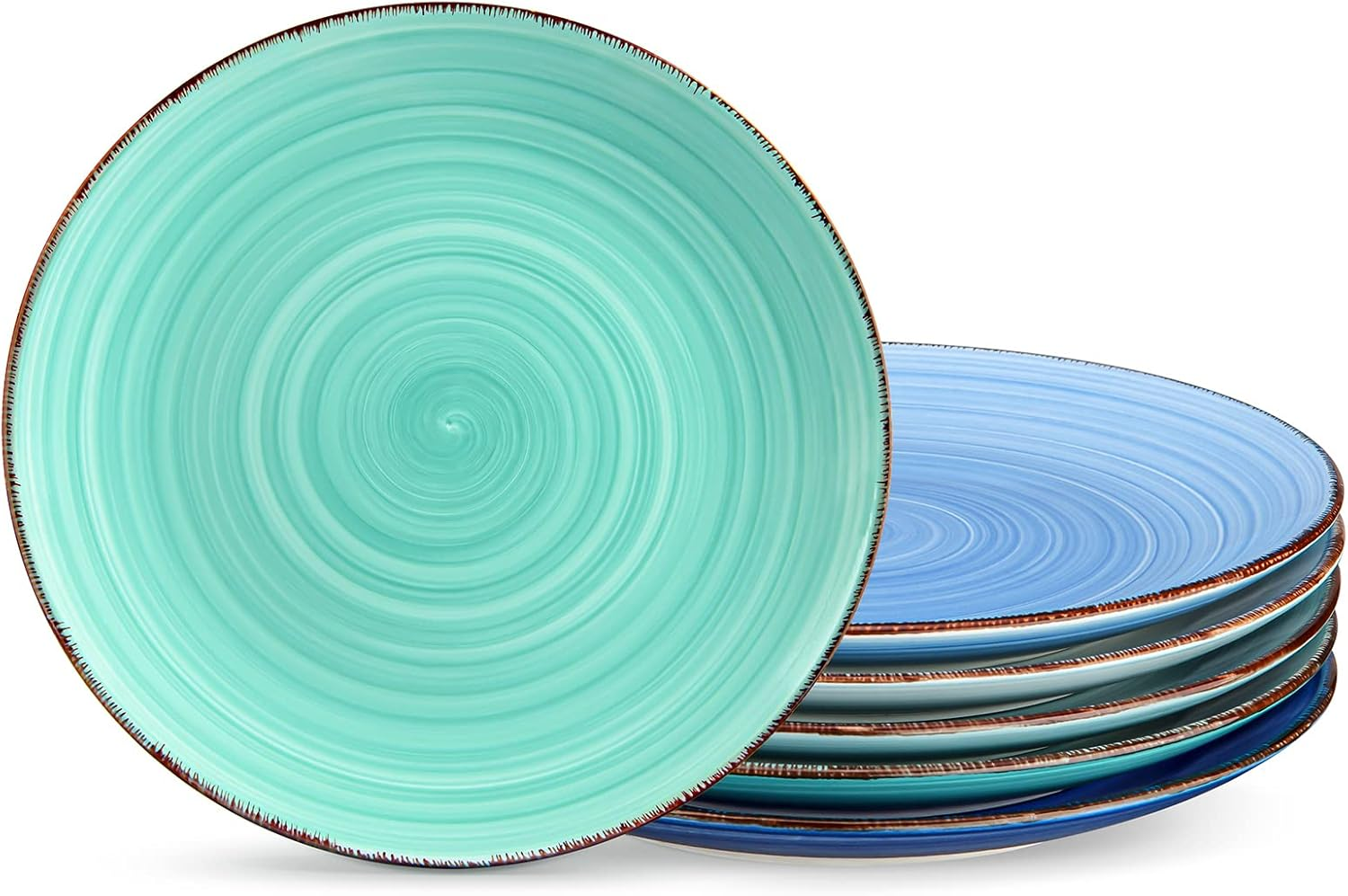 Vancasso Bonita Stoneware Dinner Plate Set for 6 People, Diameter 27 Cm Plate Set, Crockery for Dishwasher and Microwave, Pasta Plate, Breakfast Plate, Cake Plate, Warm Colour