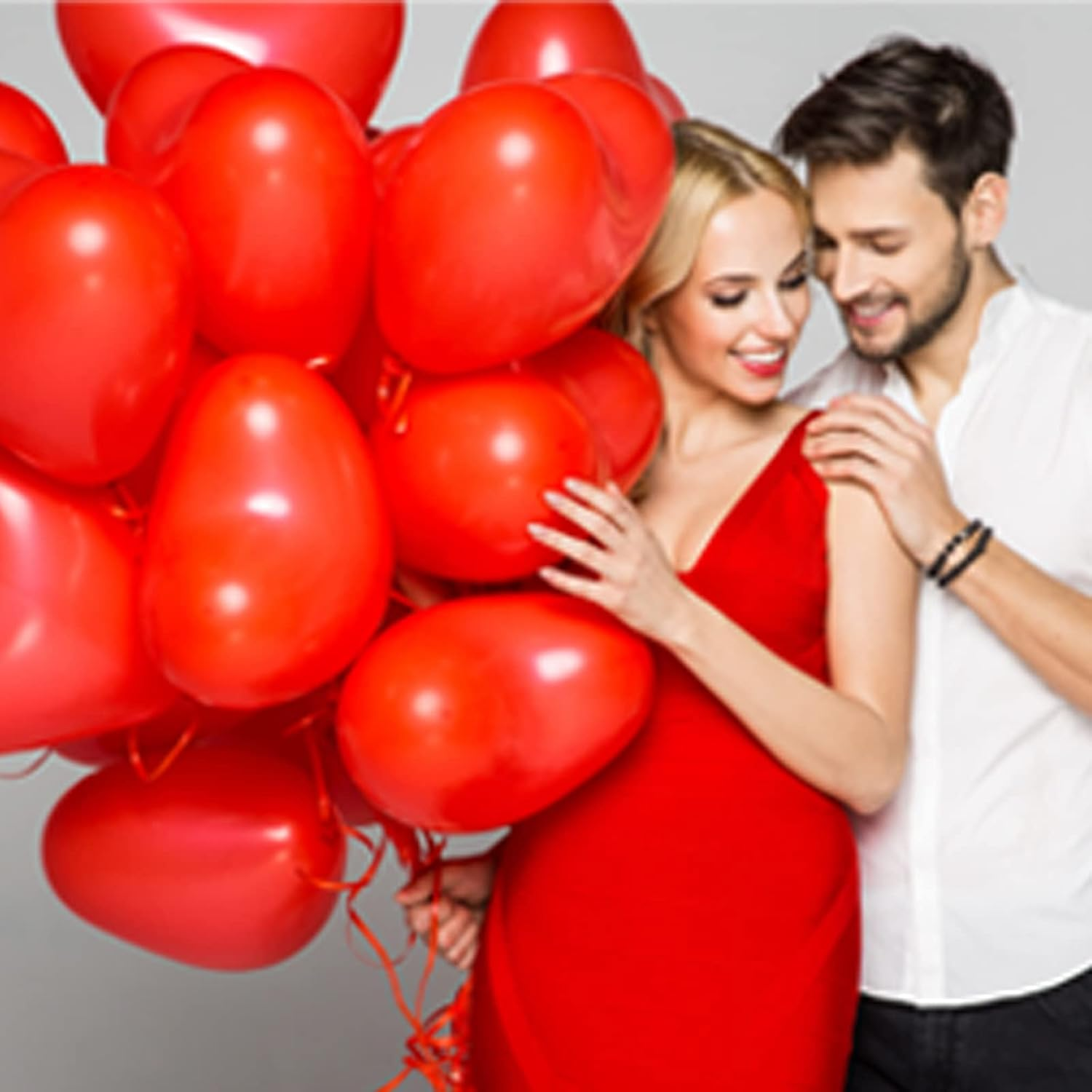I Love You Balloons Love Red Foil Balloons Happy Valentine'S Day Banner with 1000Pcs Red Silk Rose Petals Flower Decoration Love-Bear Heart Print Latex Balloons for Valentine Day Party Decorations image number 2