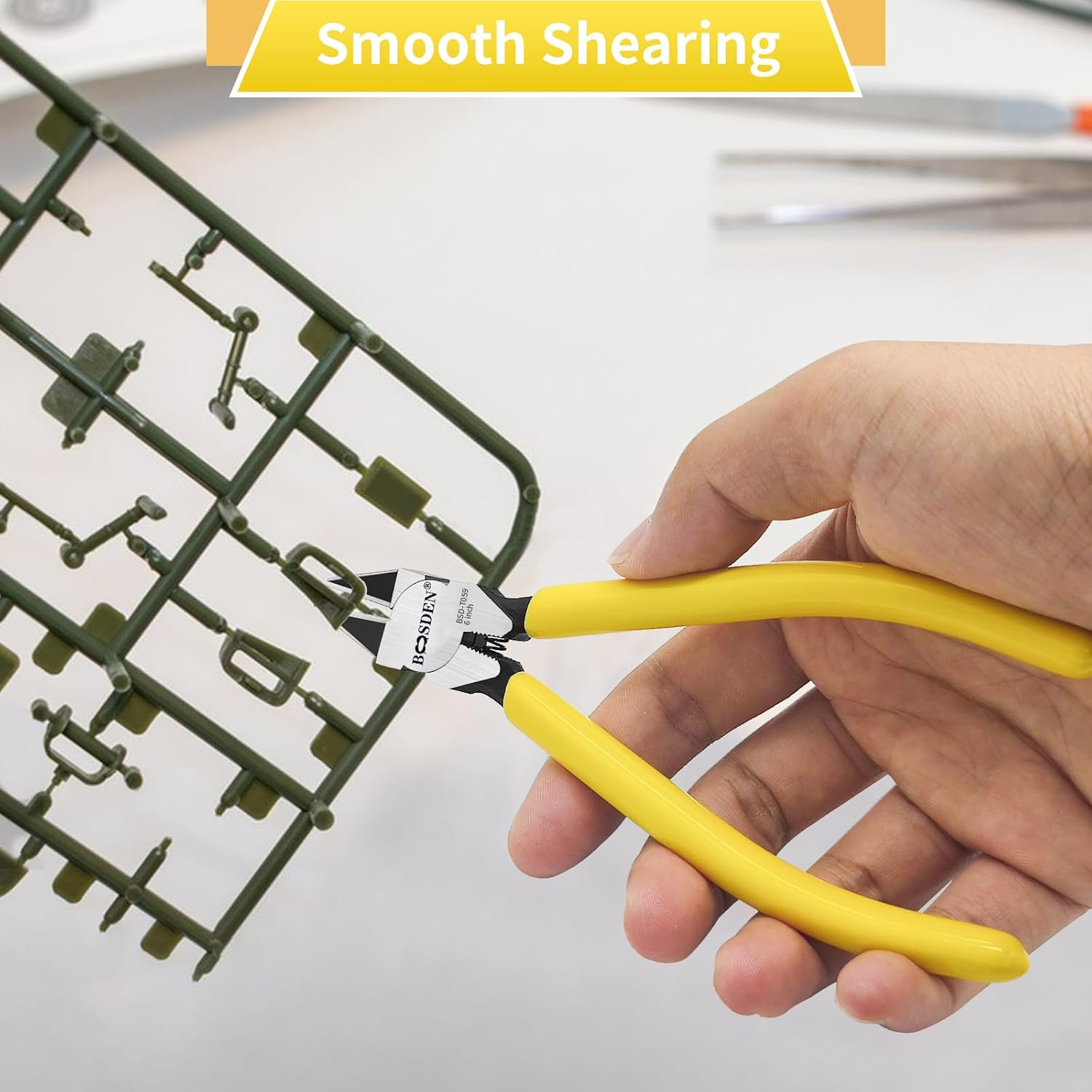 BOOSDEN 6 Inch Wire Cutters, Ultra Sharp Spring Loaded Pliers, Small Side Cutting Pliers, Dikes Chicken Wire Cutters, Flush Cutters for Jewelry Making, Crafting, Floral, DIY, Electrical image number 1