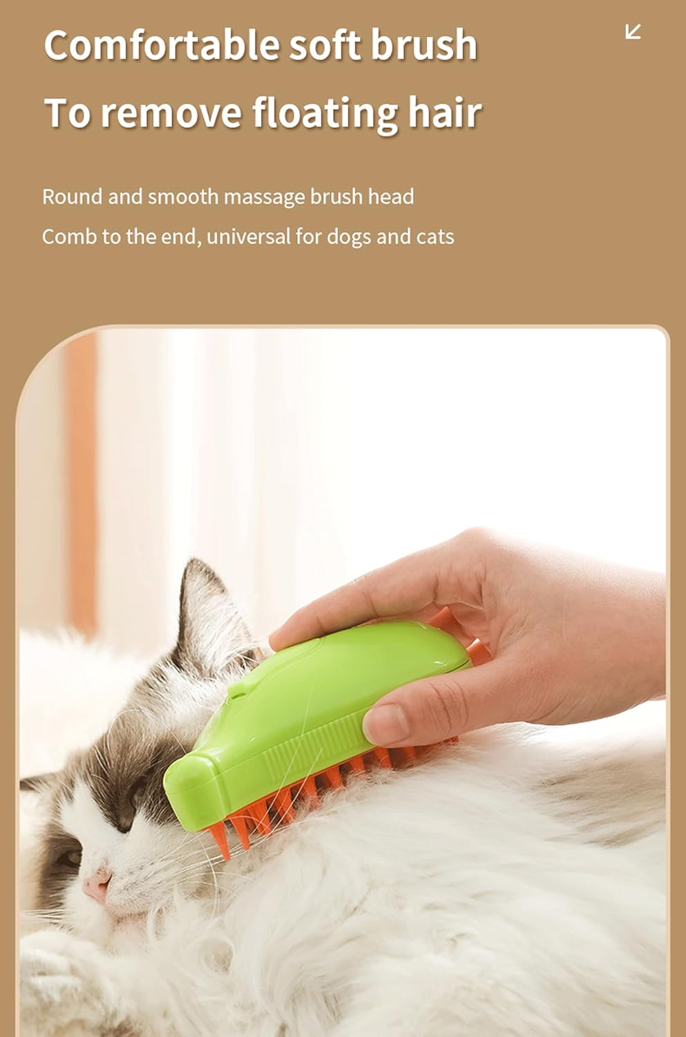 Dog Cat Brush with Steam 3 in 1 Massage Comb for Cats Rechargeable Cat Brush Massage Cat Hair Brush for Tangled and Loose Hair image number 3