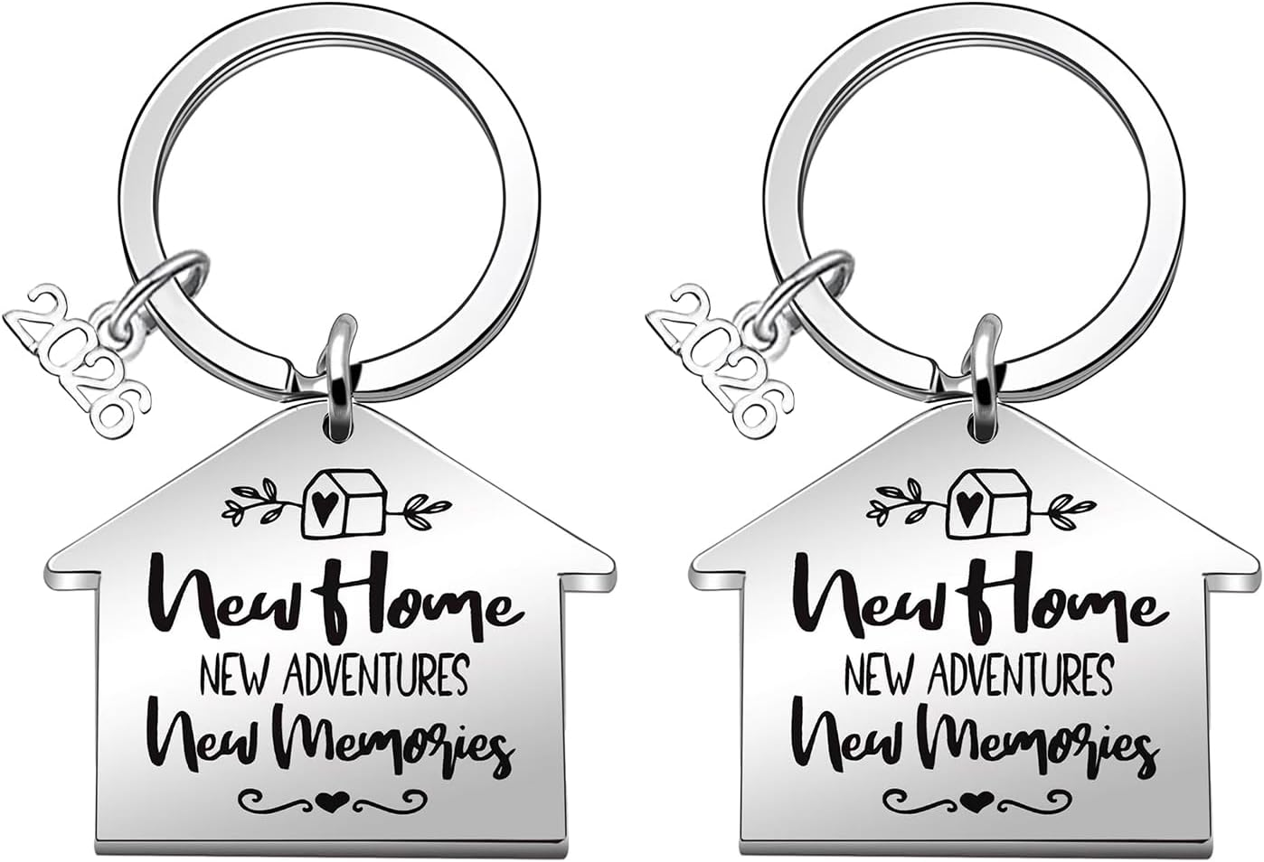 2 Pcs Housewarming New Home Gifts, Funcyboo New Home Keychain Housewarming Key Chain for Sweet Home Owner Wife Husband Present Lover image number 6