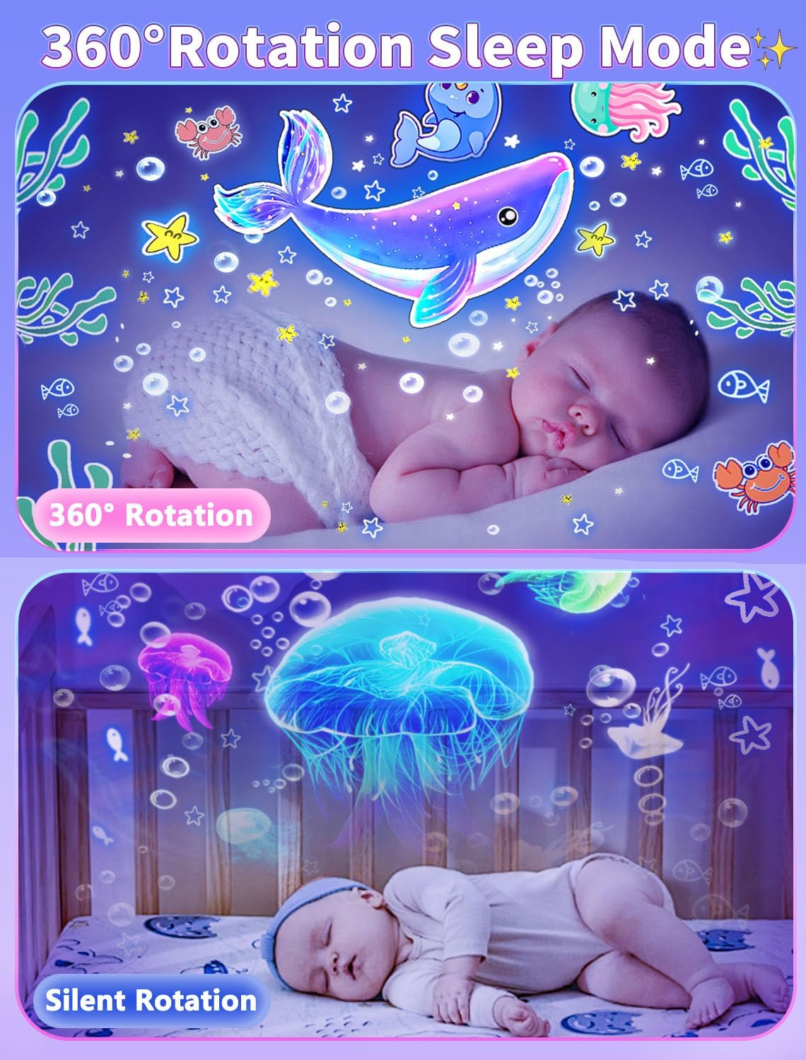 21 Sets of Films, Kids Night Lights for Bedroom, Ceiling, Projector Night Light for Kids, Star Galaxy Night Light Projector with 360&deg; Rotation Dimmable for Baby Girls, Birthday, Christmas, Room Decor image number 6