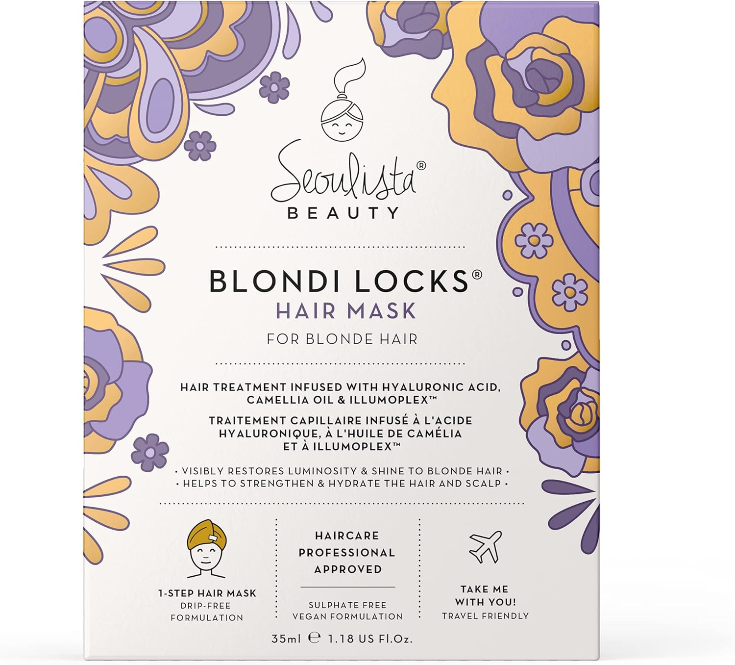Seoulista Beauty Blondi Locks Hair Mask - HELP RESTORE LUMINOSITY and SHINE to BLONDE HAIR | Designed to Deeply Hydrate, Strengthen and Deliver a Shimmering Sheen to Blonde Hair, Beige image number 2