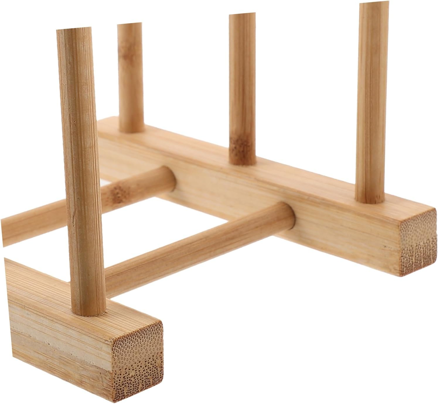 FELTECHELECTR 2Pcs Bamboo Draining Rack Storage Rack Mug Holder Stand Dish Drainer Home Organizer image number 4