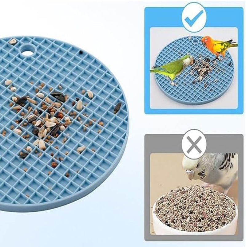 Limcryspp 2 Bird Foraging Toys, Interactive Puzzle Pads, and Food Retarders Are Suitable For, Phoenixes, Cone-Tailed, Tiger-Striped Parrots, and African Grey (Blue + Grey) - Orange + Green image number 4