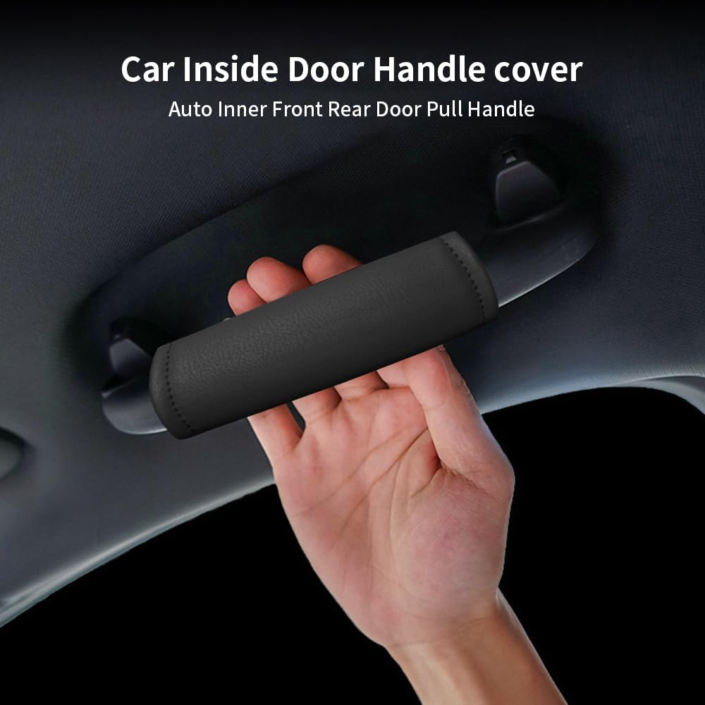 4PCS Car Grab Handle Cover, Universal Car Interior Door Handle Protector Door Pull Handle Protector Car Inner Accessories for SUV Truck image number 4