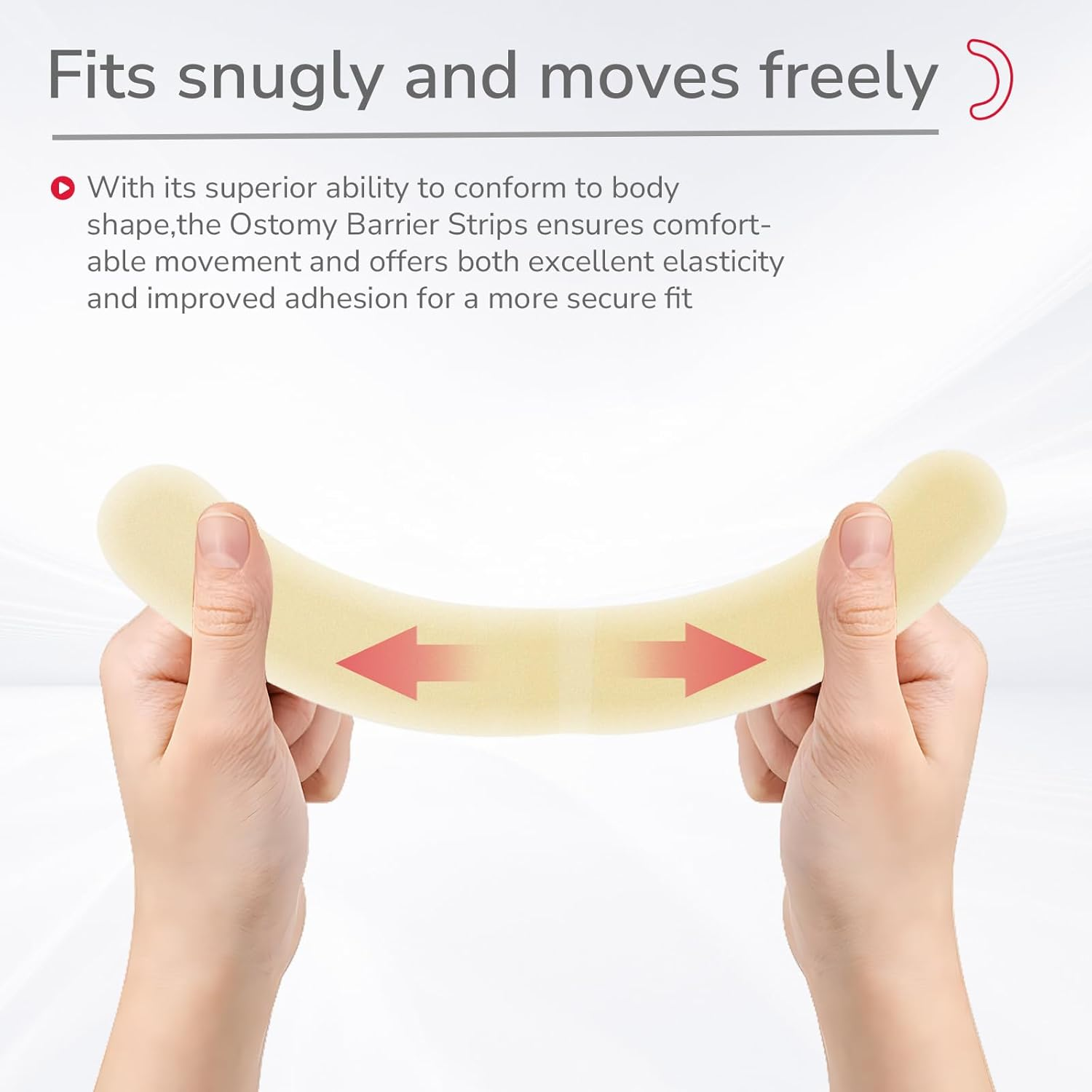 DERAYMI 20 Pack Ostomy Barrier Strips, Elastic Colostomy Film Tape to Stop Leaks, Latex-Free Medical Grade Hydrocolloid Skin Flange Extenders Stoma for Colostomy Ileostomy Bags Pouches image number 6