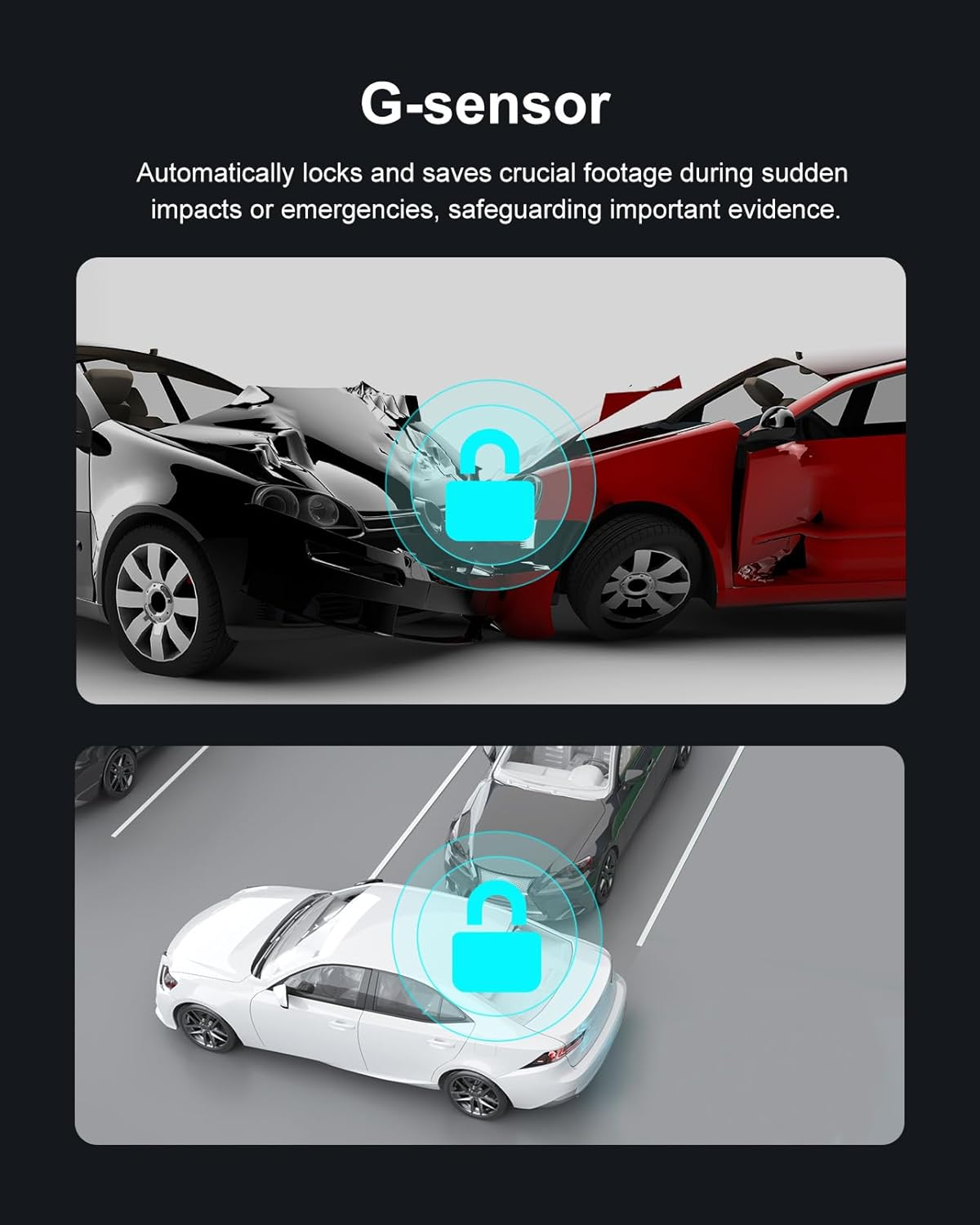 4K 3 Channel Mirror Dash Cam, 11" Triple Rear View Mirror Dash Camera Front inside Rear with WDR G-Sensor Parking Assistance, with 64GB Card, Waterproof Backup Camera for Car RV by STONVUE image number 6