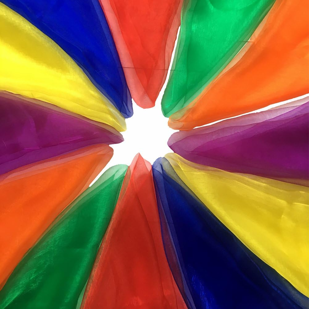 Dance Scarves Music Scarves for Children Movement and Juggling 12Pcs