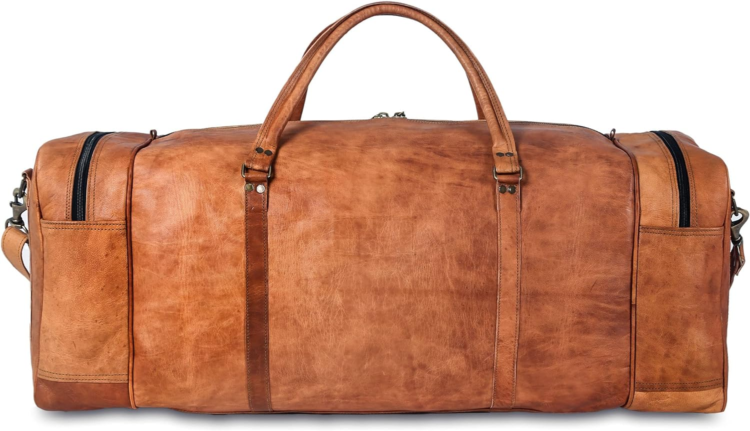 Komal'S Passion Leather Leather Duffel Bag 32 Inch Large Travel Bag Gym Sports Overnight Weekender Bag (32 Inch) image number 1