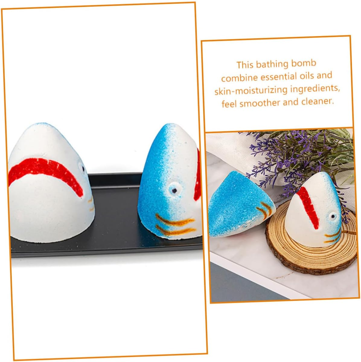 Healeved 3Pcs Festive Shark Bath Ball Natural Bathing Salt Bombs Scent for Relaxation image number 3