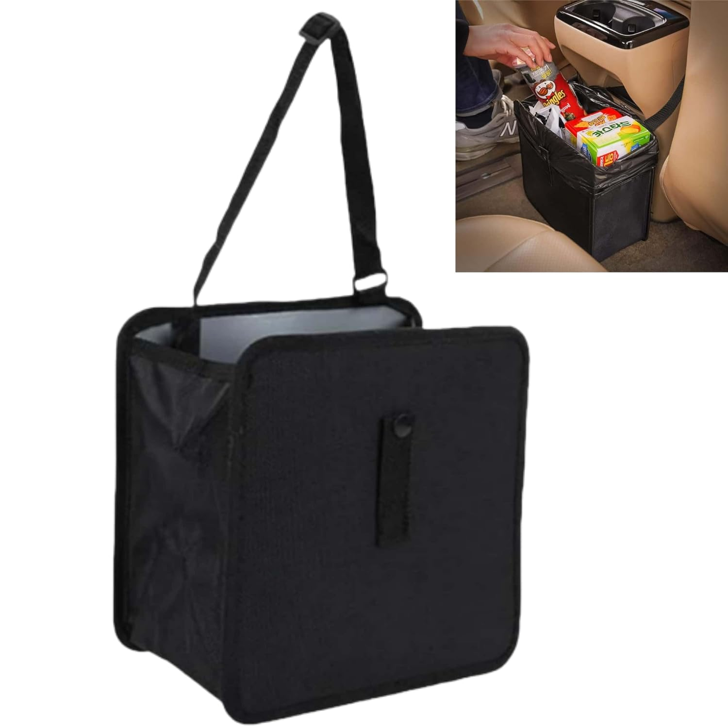 ARREBOL Foldable Car Trash Can, Large Capacity Water-Proof Hanging Car Trash Bin & Organiser Bag for Cars, SUV, Truck, RV image number 3