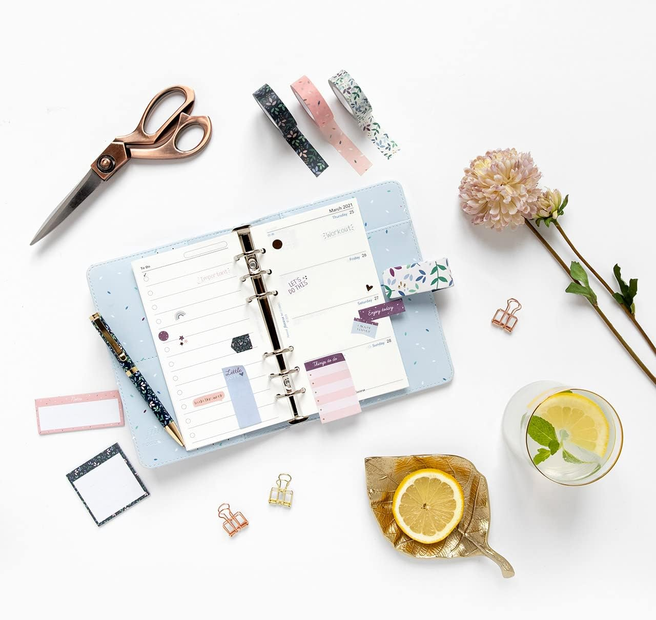 Filofax Garden Personal Organiser Sunrise Diary, Black/Green image number 2