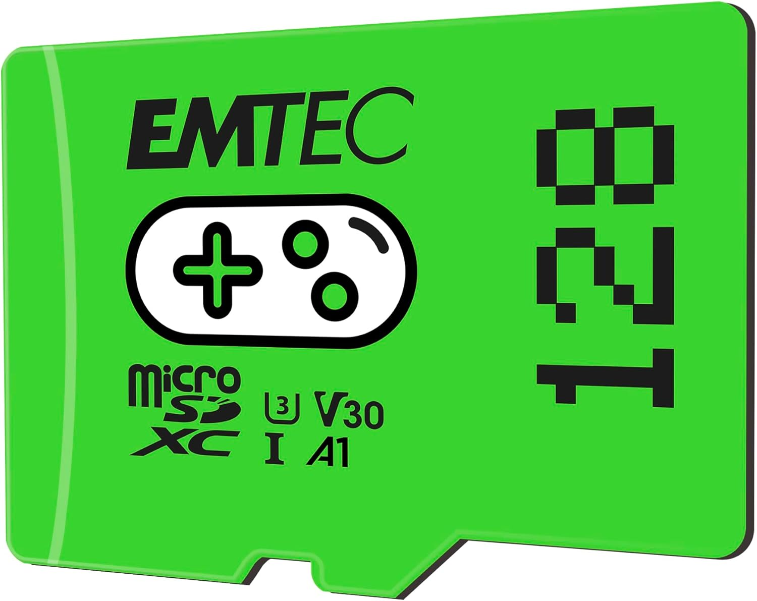 Emtec UHS-I U2 V30 A1 128GB Microsdxc Gaming Memory Card, Green image number 1