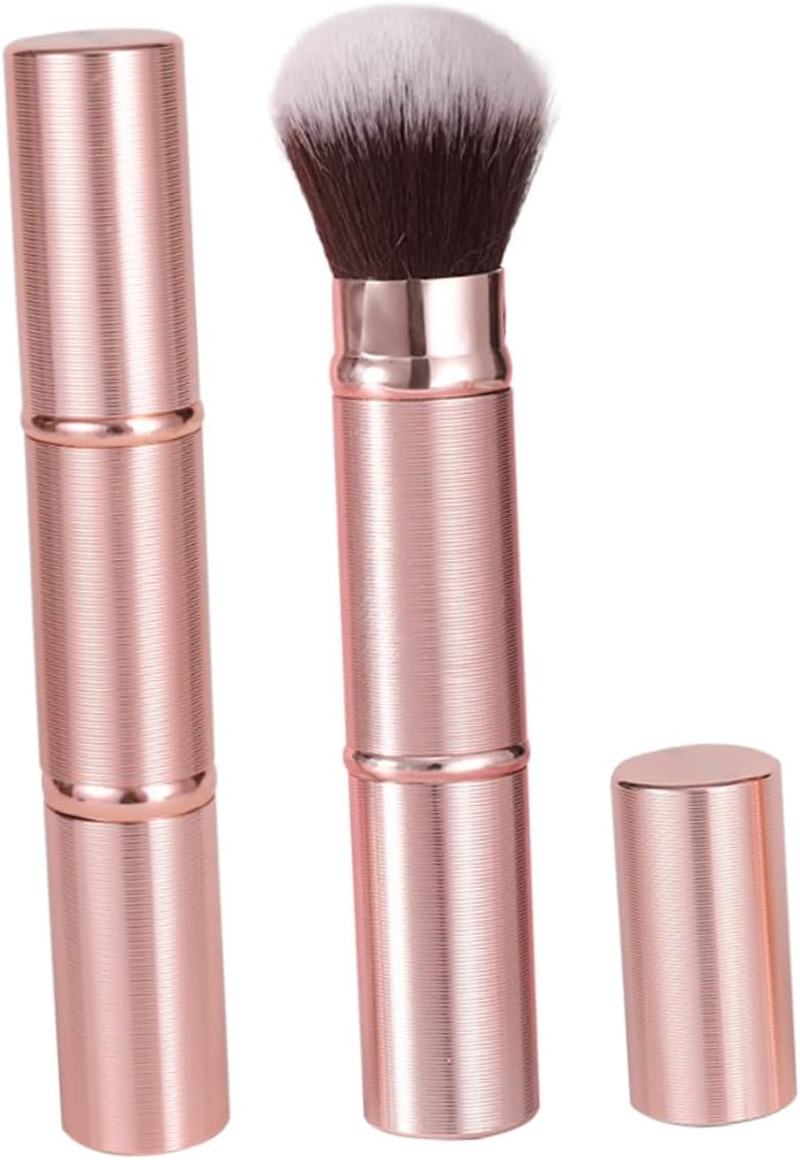 CATIEBYE 2Pcs Retractable Makeup Brush with Cover Dual-Ended Portable Face Brush for Foundation Blush Soft Bristles for Smooth Application Travel-Friendly Cosmetic Tool