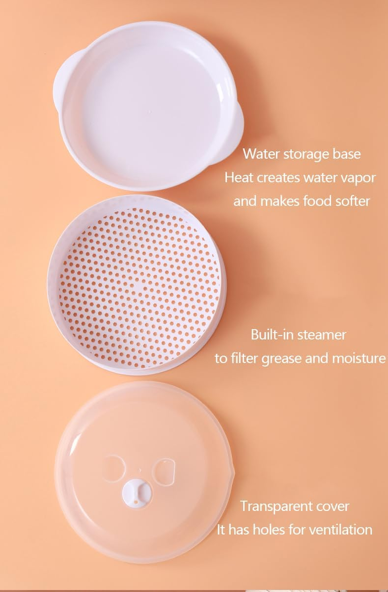 Microwave Vegetable Steamer for Cooking, Microwave Steamer with Lid, Health Vegetable Steamer, Bpa Free (Double Classic Style) image number 2