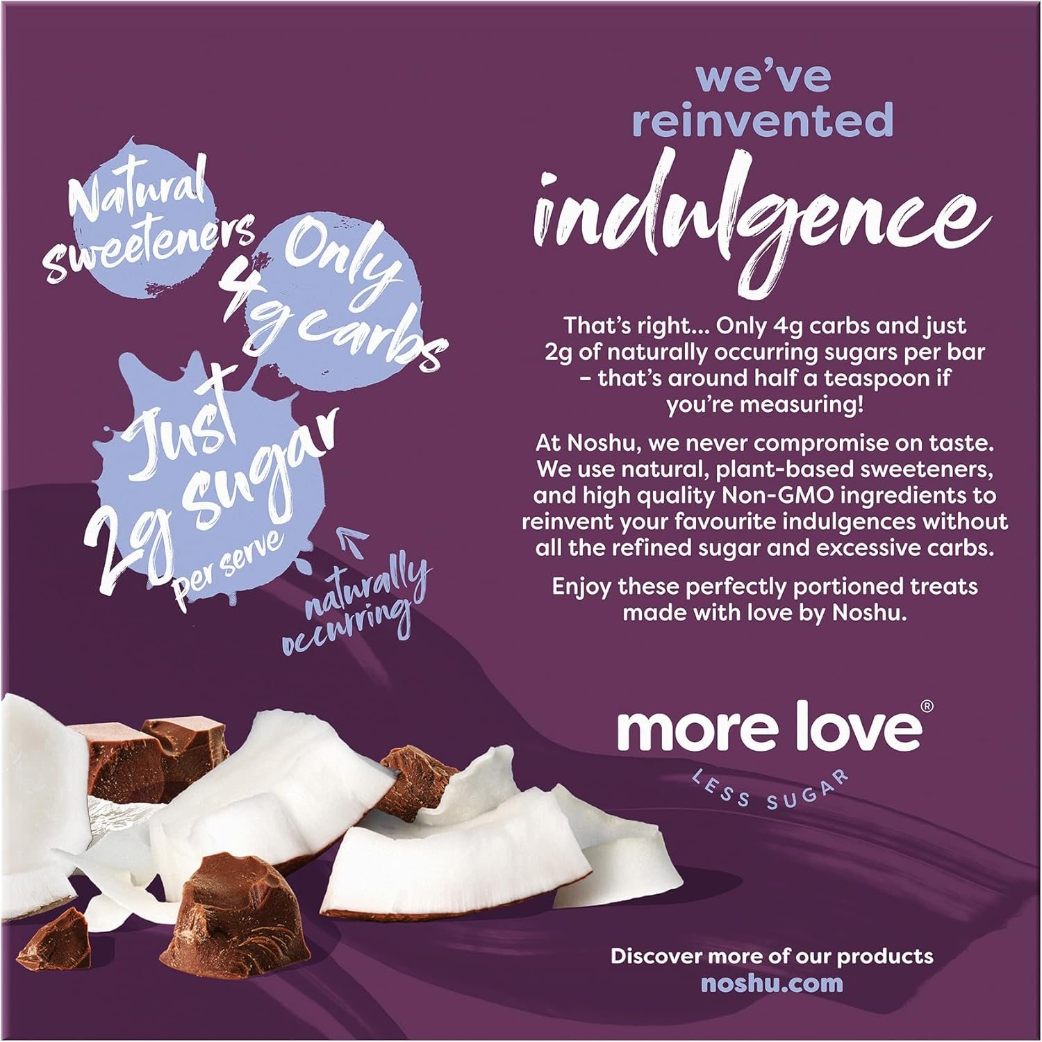 Noshu Low Carb Coconut Bliss Indulgence Bars &ndash; 10 Bars (2 X 160G) image number 5