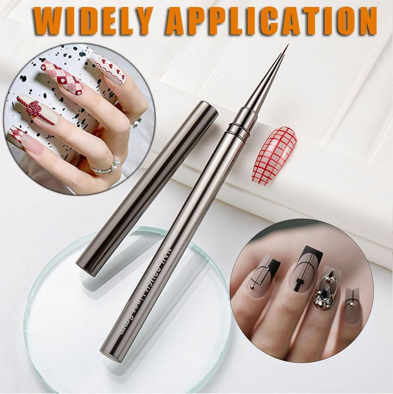 Yakamoz Nail Art Brushes Set, 5PCS Nail Art Liner Brushes 6/9/12/15/18Mm Thin Line Nail Brushes Detail Drawing, Painting Art Design Brush Set for Striping Long Lines Gel Polish image number 5