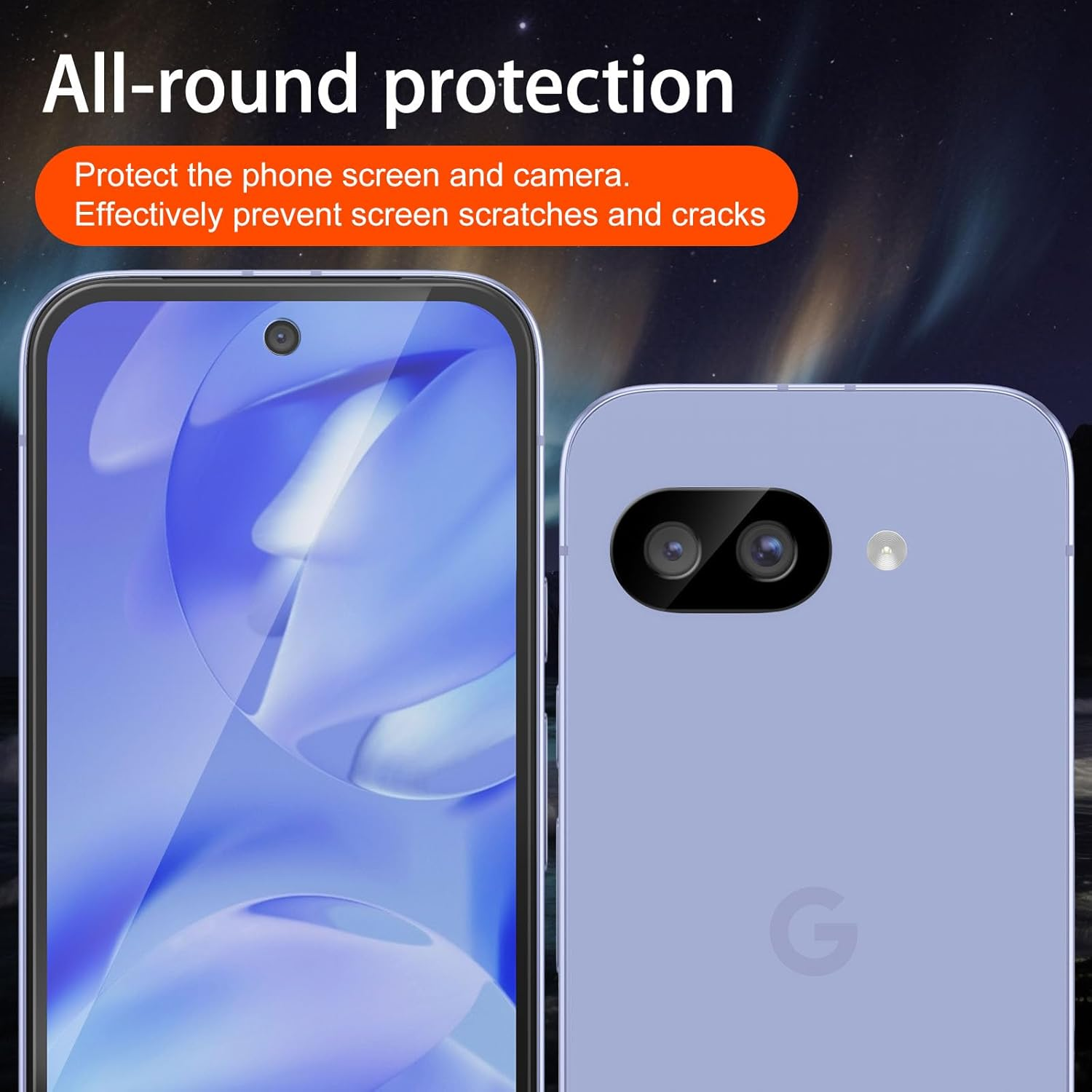 Didisky 4 in 1 Screen Protector for Google Pixel 9A with Dust-Elimination Installation, 2 Pack Tempered Glass Film with 2 Pack Camera Lens Protector,9H Hardness,Hd image number 5