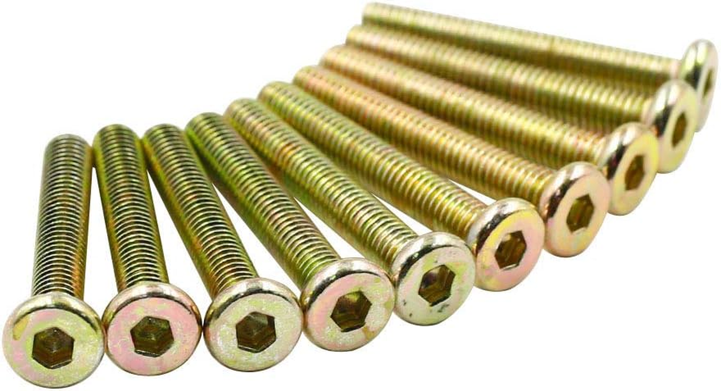 Mecion 10 Pcs M6 X 40Mm Crib Screws Zinc Plated Hex Socket Crib Hardware Screws for Beds Headboards Chairs Furniture image number 2