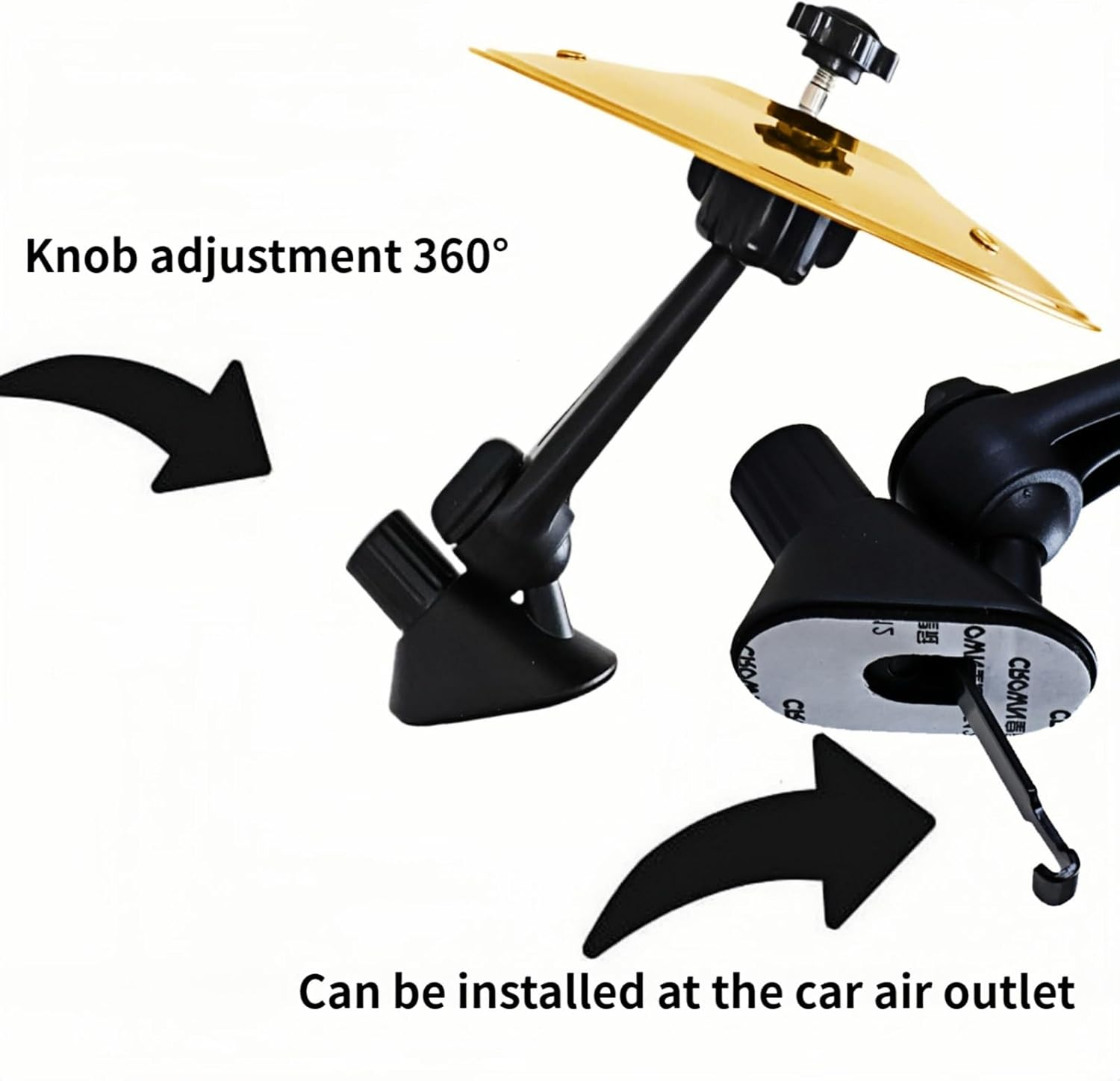 2 Pack Car Cymbal Air Vent Mounted, Golden &ndash; 14 Cm Dia. Mini Drum Crash Cymbal for Endless Rhythmic Fun on the Road Music Lover Gift image number 3