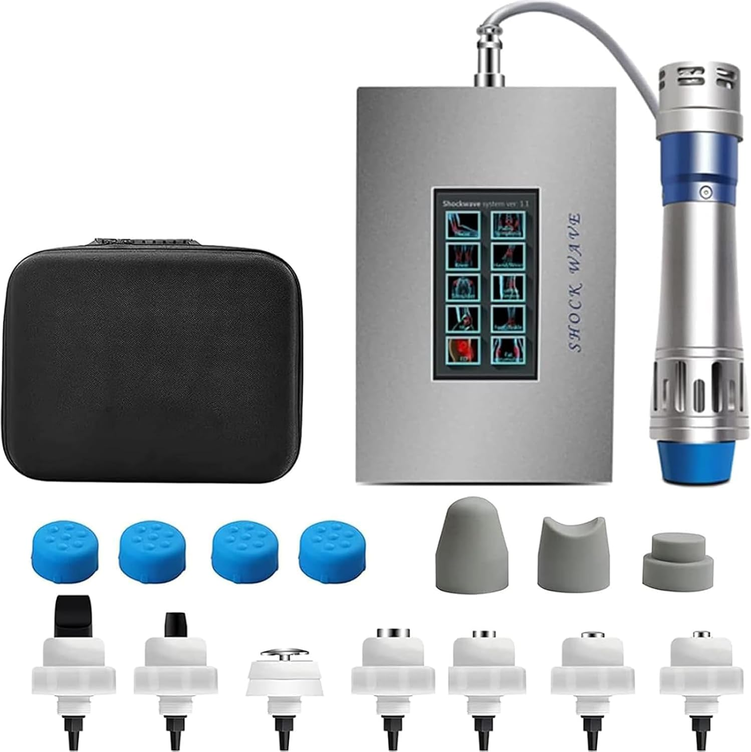 Extracorporeal Focused Shockwave Therapy, ED Shock Wave Machine with 7 Probes, Adjustable 60~200MJ Energy, Deep Muscle Massager, Non-Invasive, for Relieve Human Body Pain, Boost Metabolism