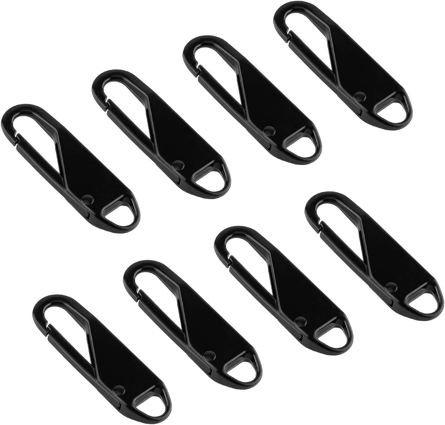 AIEX 8Pcs Metal Zipper Pull Replacement Gripper Mend Fixer Tab Pullers Sliders Zips for Suitcases Coat Boots Jacket Backpacks Black image number 3