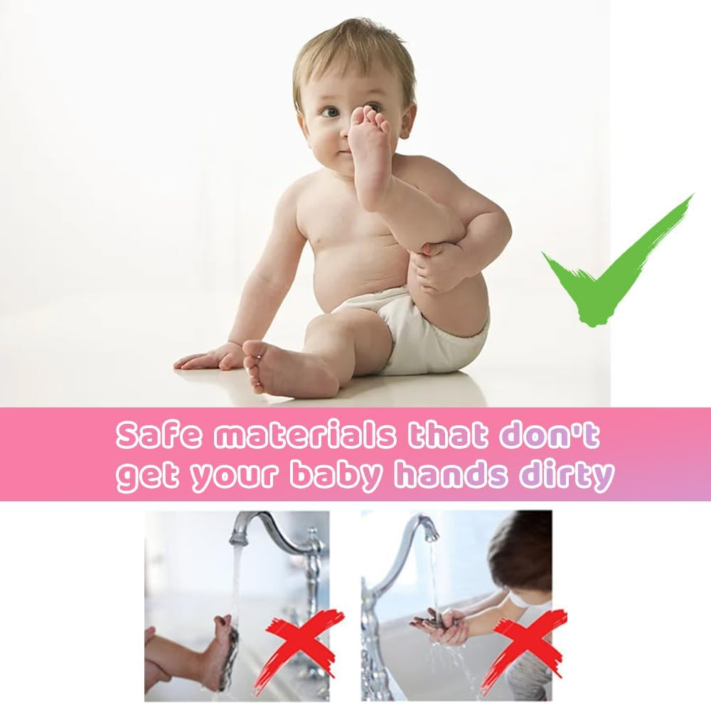 8-Pack Newborn Baby Handprint and Footprint Pet Paw Print Kit Inkless Infant Hand and Foot Stamp with 4 Ink Pads and 8 Imprint Cards (Black) image number 4