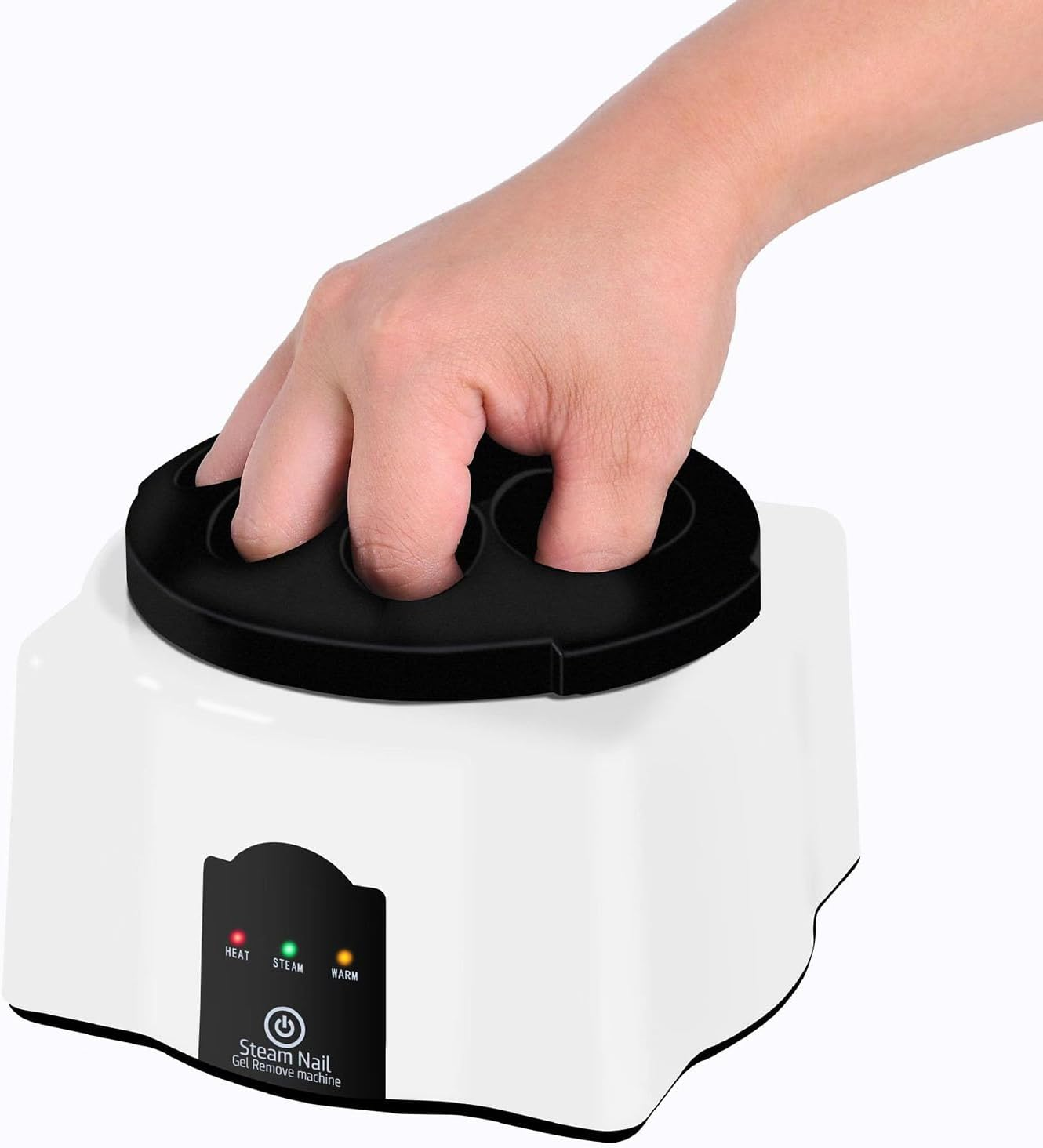 Automatic Steam Nail Remover,Gel Polish Remover,Steam off Gel Polish Remover Machine, Steam Nail Remover Machine Won'T Hurt Nails EU Plug.(Black White) image number 5