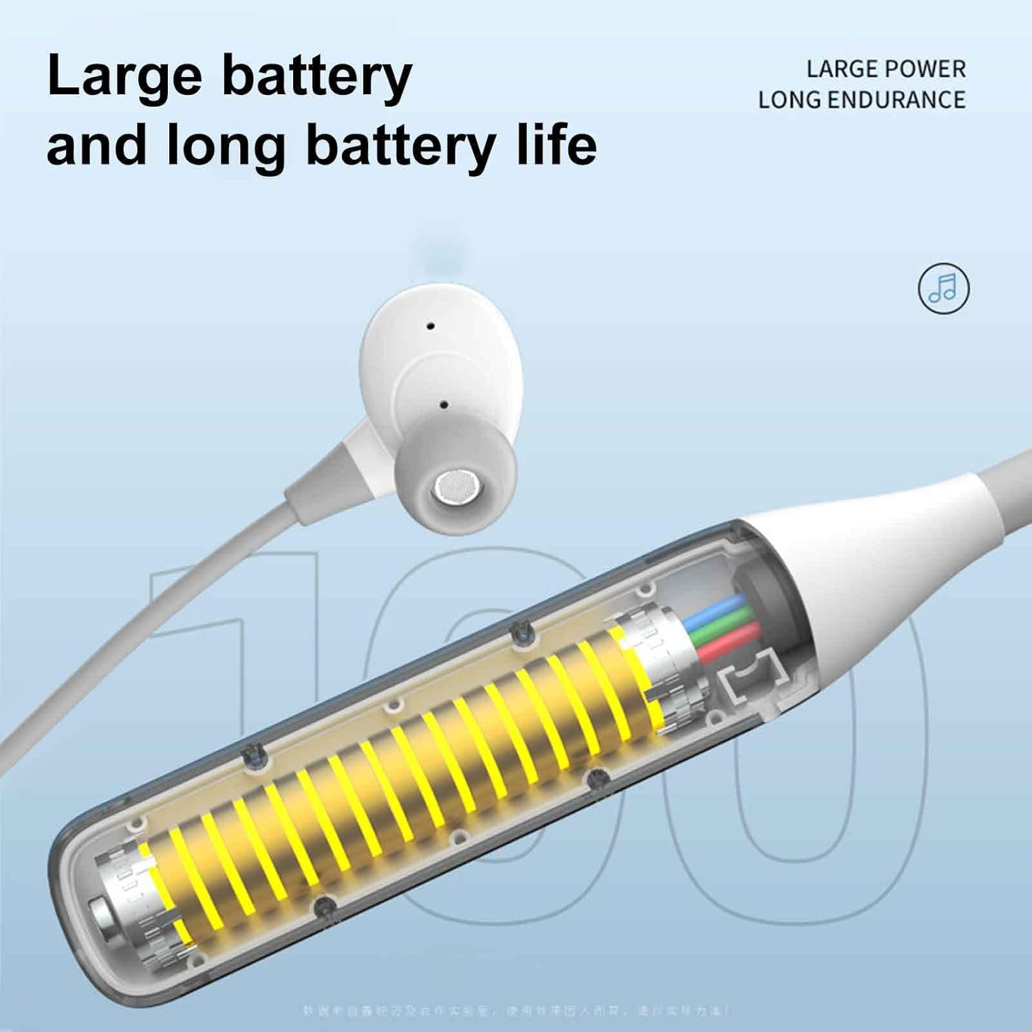 Erconsso around the Neck Earbuds - Wireless around the Neck Earbuds - Ergonomic Transparent Double Microphone Earphone Headset for Work Sport Home Gym Running Men Women image number 3