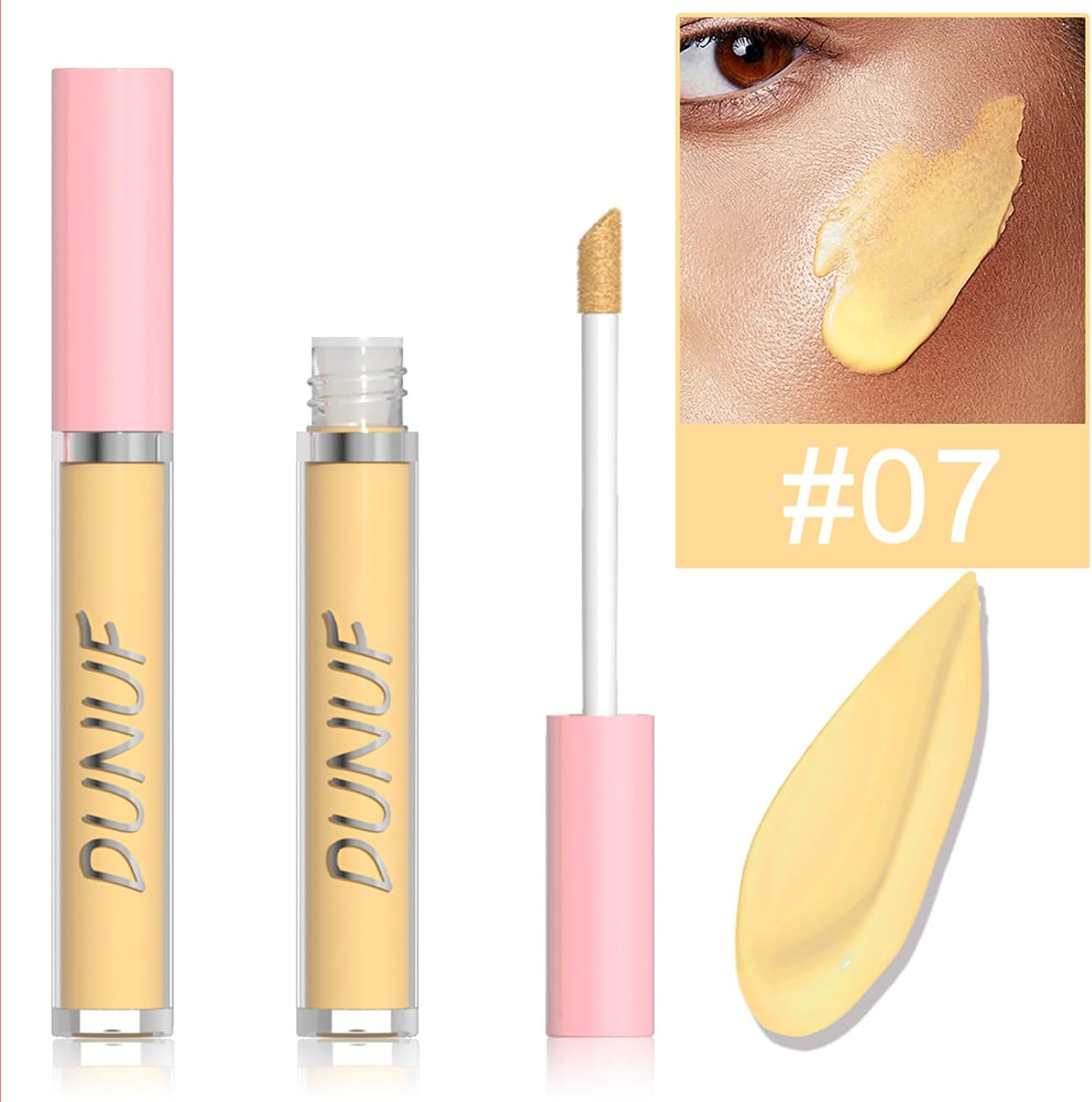 Enmart Liquid Concealer Set, 4 Shades Cream Foundation Concealer, 2.5G Each, Lightweight Makeup, Long Lasting & Full Coverage, Oil-Free, for Dark Circles, Redness & Blemishes, with 4Pcs Makeup Brushes image number 6