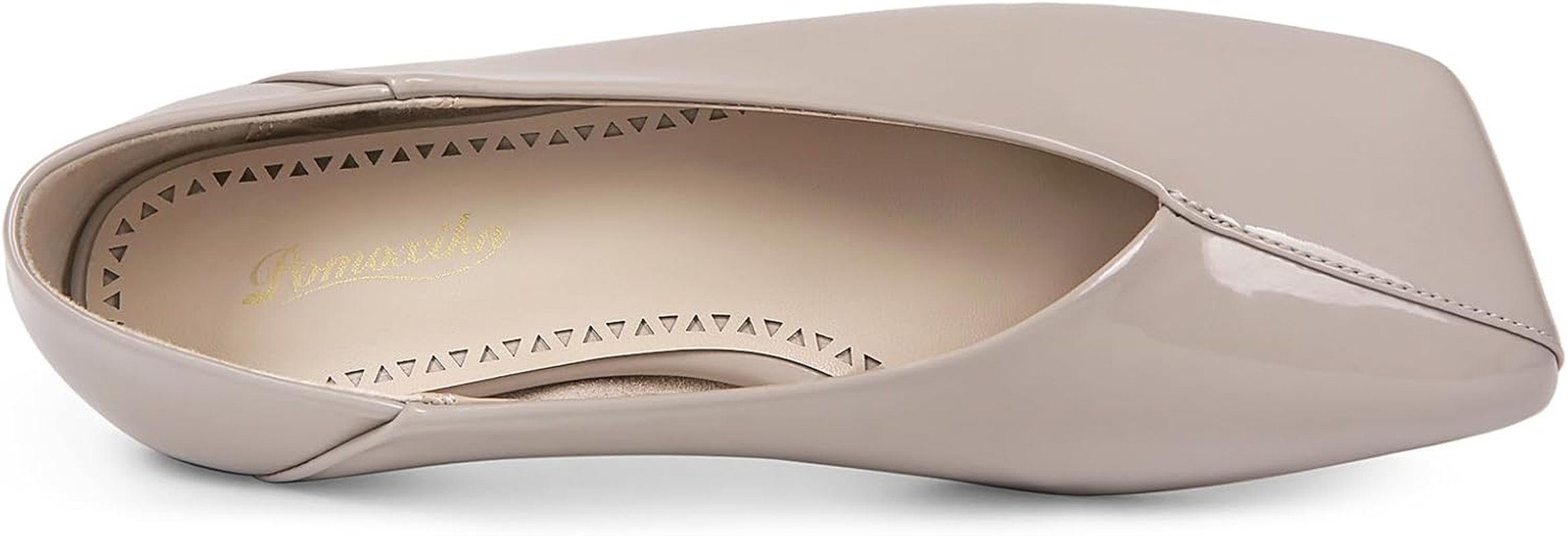 Pomoxikn Patent Leather Ballet Flats for Women Fashionable Square Toe Ballet Flats for Women Loafer Shoes for Women Dress Shoes. image number 3