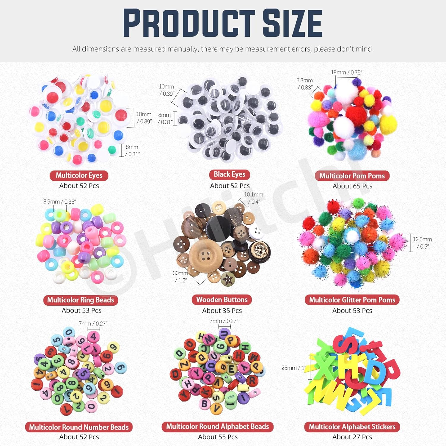 Hilitchi 814Pcs Art and Craft Supplies of Integrated DIY Process Set Includes Pipe Cleaners, Feather, Stick, Sparking Sequin, Folding Storage Box for DIY Art Craft