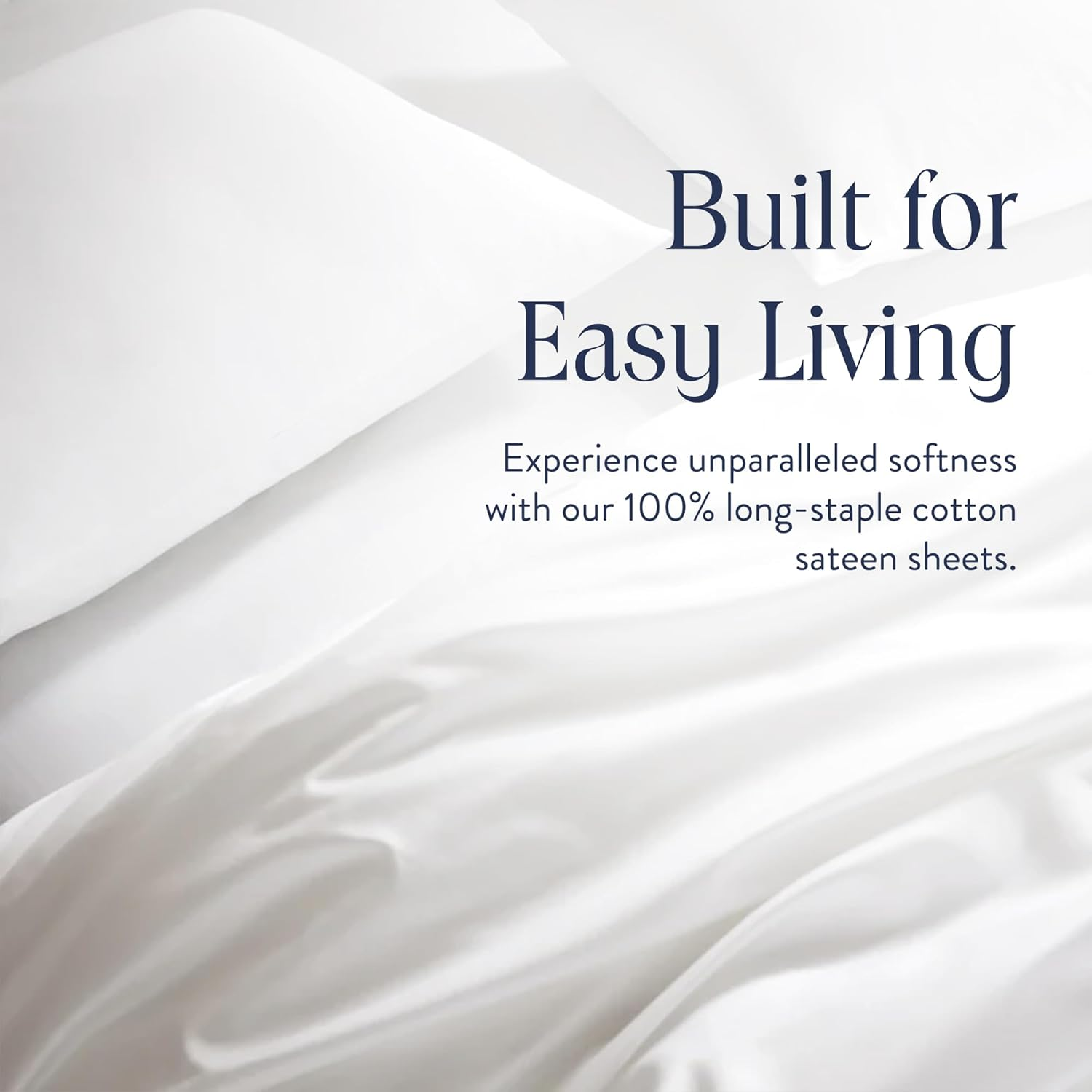 Brooklinen Luxury Sateen 4 Piece Sheet Set - 100% Cotton Bed Sheets, Soft & Durable California King Size Sheets Set in White, Oeko-Tex Certified Bedding Set,1 Fitted Sheet,1 Flat Sheet,2 Pillowcases image number 3