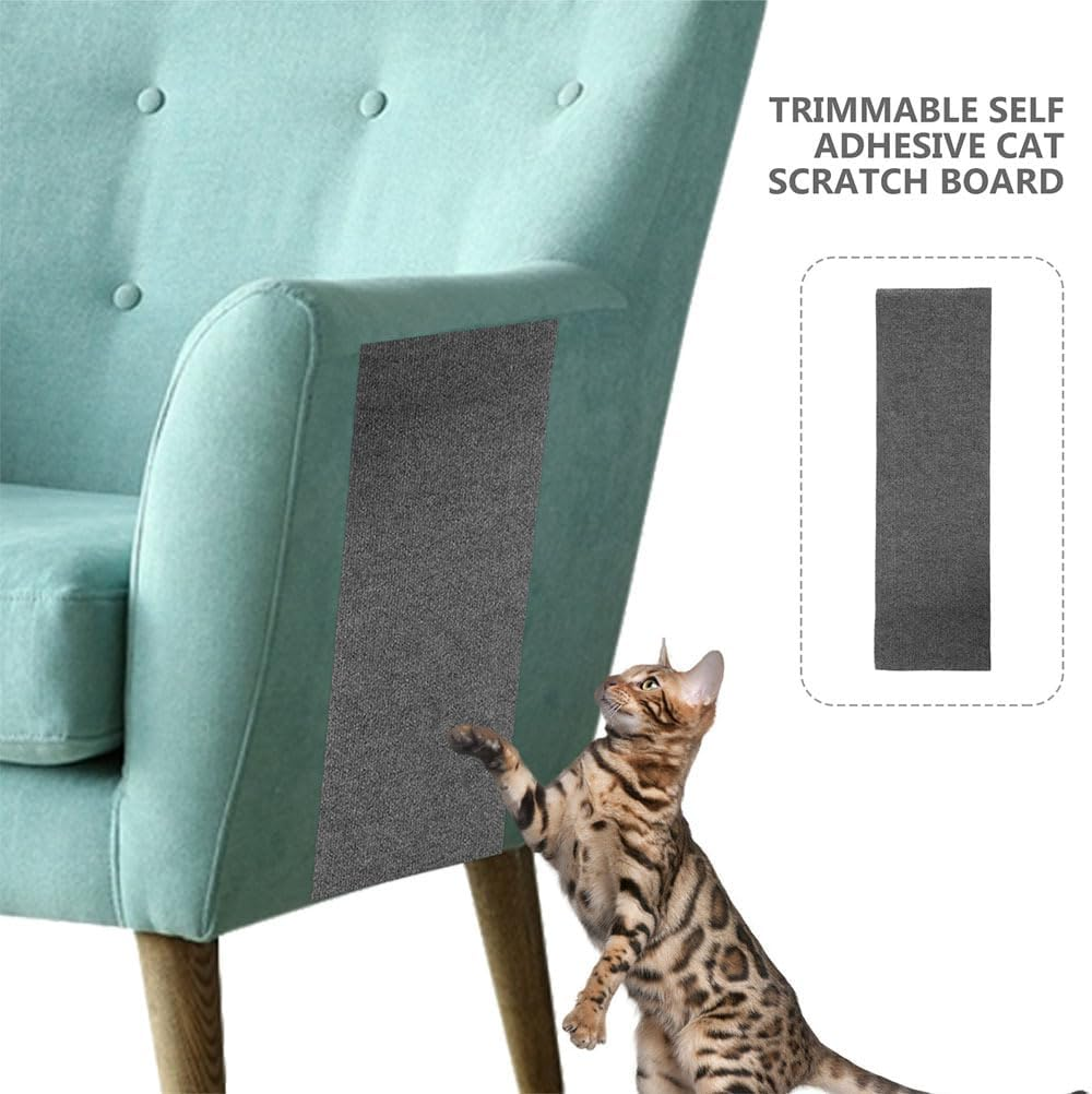 HANABASS Cat Scratch Pad 30X60Cm Self-Adhesive Furniture Protector Cuttable Cat Scratcher Mat for Couch and Trees Light Grey - Light Grey image number 6
