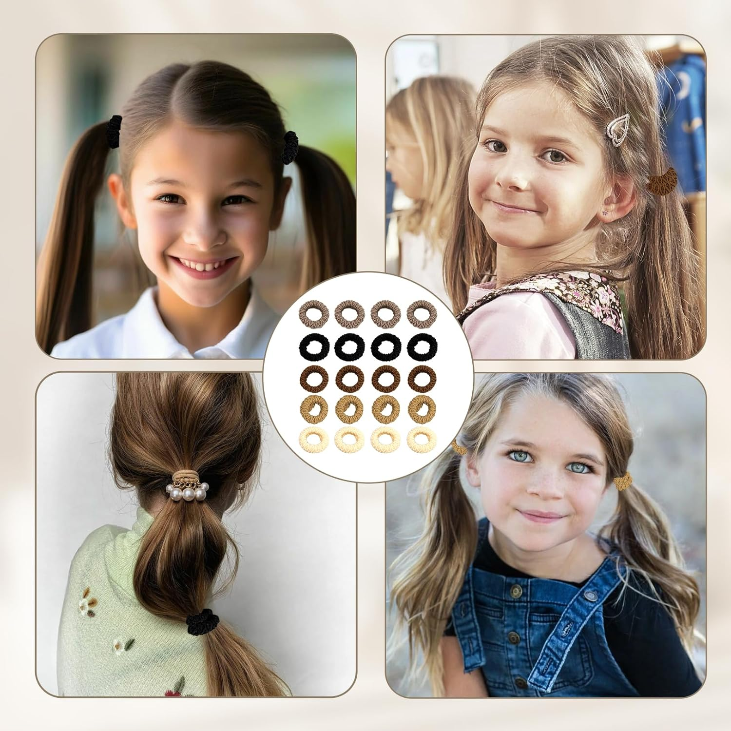 Pack of 20 Hair Bobbles No Scrunchie Black Women image number 2