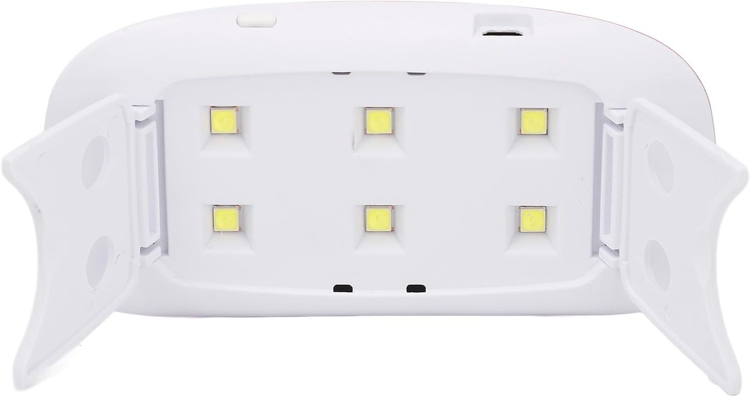 Nail Light, Fast Curing UV Nail Lamp 6W Handheld Foldable Timing Function for Nail Art for Home (Colorful Pink) image number 1