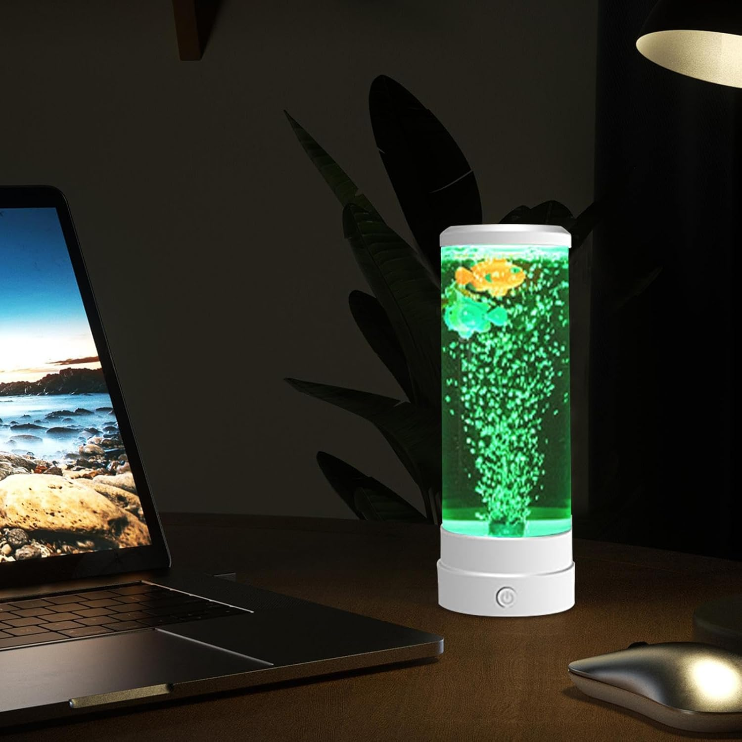 Bubble Fish Tube Light,Aquarium Lamp Bubble Fish Night Light - Color Changing Realistic Bubble Tube Lamp for Cafe Bedroom Bar Restaurant Home Jeciy-Au